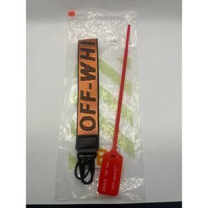 Off- White Industrial Lanyard Orange Wristlet Keychain NWT